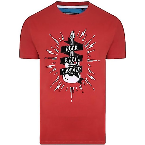 KAM Rock & Roll Forever Print T-Shirt Rot